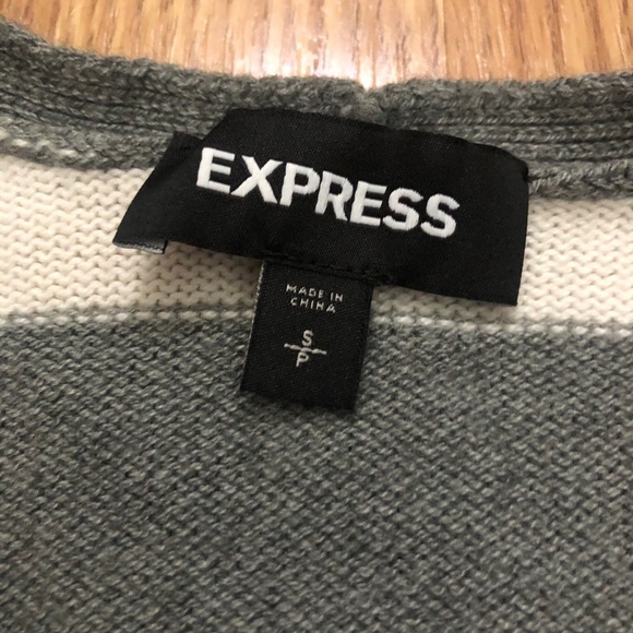 Express Stripe Yellow, Gray and White Sweater - Picture 2 of 4